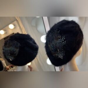 Elegant Black Feathered Women's Hat